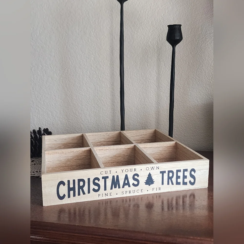 Target Bullseye Christmas 2022 Christmas trees wood box / Wooden tray